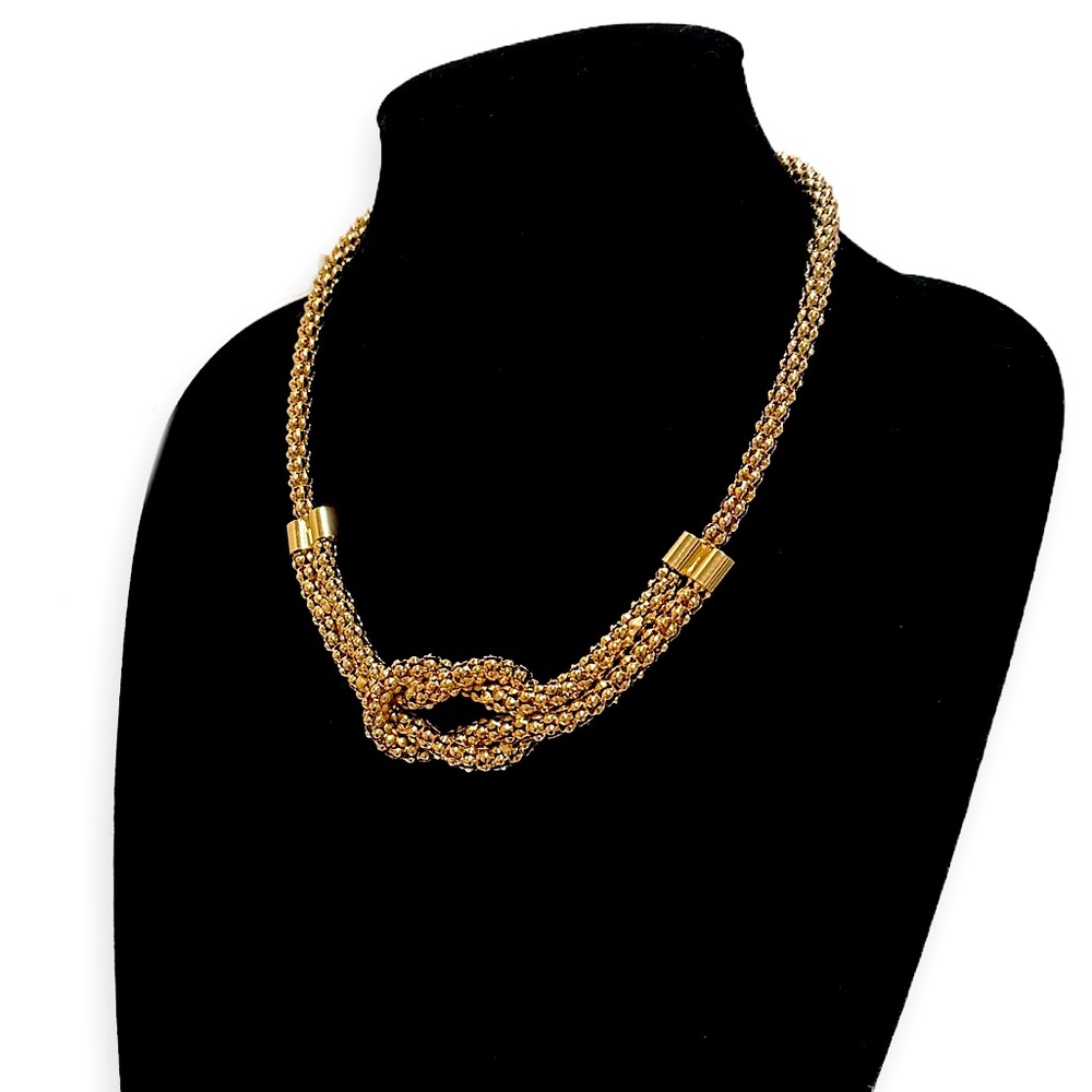 Talbots Gold Woven Knot Collar Necklace New - Picture 6 of 7